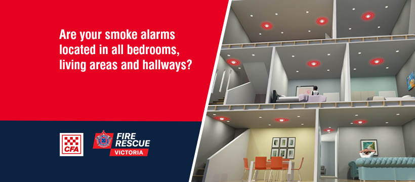 Banner: Are your smoke alarms located in all bedrooms, living areas and hallways?